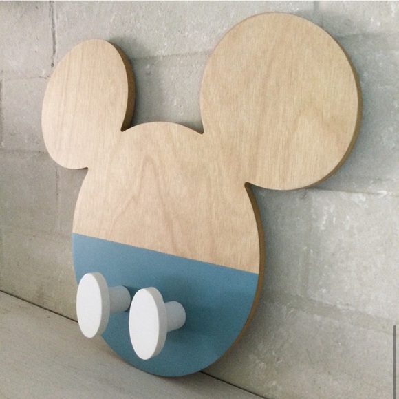 DISNEY Mickey Mouse Wall Hooks Wooden Wall Mount - NWT - Picture 6 of 9